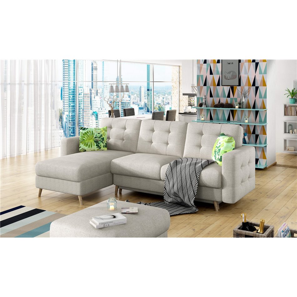 Угловой диван Elsgard L/R Reversible, раздвижной, Cover 02, бежевый, H93x248x162cm