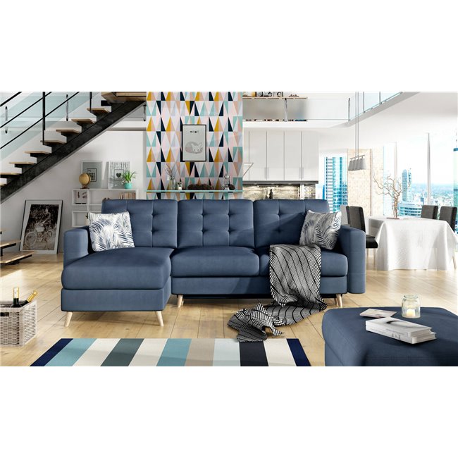 Угловой диван Elsgard L/R Reversible, раздвижной, Soro 76, темно-синий, H93x248x162cm