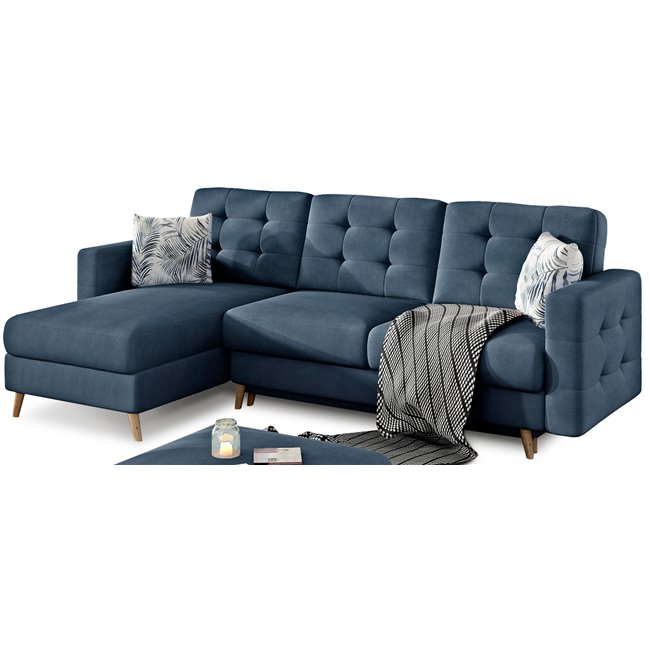 Угловой диван Elsgard L/R Reversible, раздвижной, Soro 76, темно-синий, H93x248x162cm