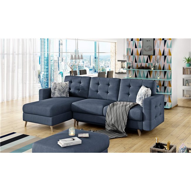 Угловой диван Elsgard L/R Reversible, раздвижной, Soro 76, темно-синий, H93x248x162cm