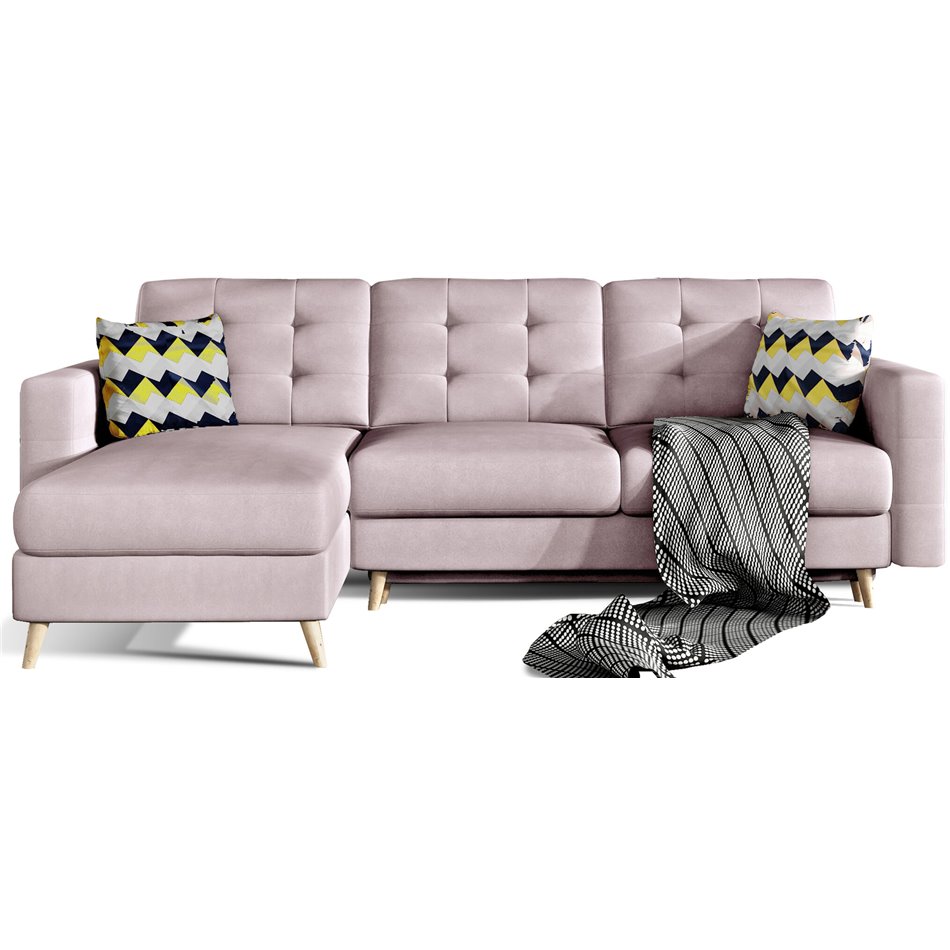 Угловой диван Elsgard L/R Reversible, раздвижной, Soro 61, розовый, H93x248x162cm