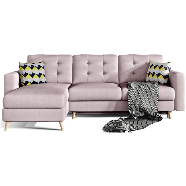 Угловой диван Elsgard L/R Reversible, раздвижной, Soro 61, розовый, H93x248x162cm