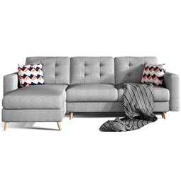 Угловой диван Elsgard L/R Reversible, раздвижной, Cover 87, серый, H93x248x162cm