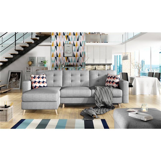 Угловой диван Elsgard L/R Reversible, раздвижной, Cover 87, серый, H93x248x162cm