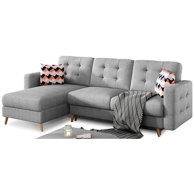 Угловой диван Elsgard L/R Reversible, раздвижной, Cover 87, серый, H93x248x162cm