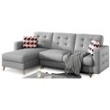 Угловой диван Elsgard L/R Reversible, раздвижной, Cover 87, серый, H93x248x162cm