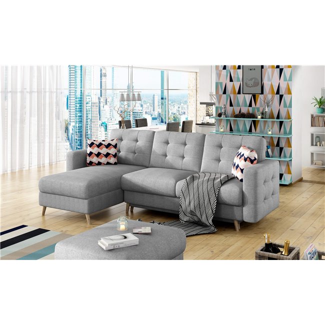 Угловой диван Elsgard L/R Reversible, раздвижной, Cover 87, серый, H93x248x162cm