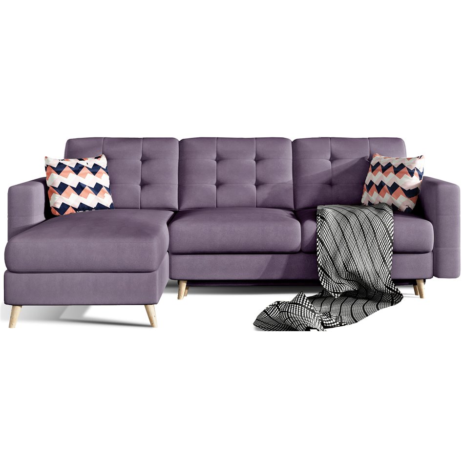 Угловой диван Elsgard L/R Reversible, раздвижной, Soro 65, фиолетовый, H93x248x162cm