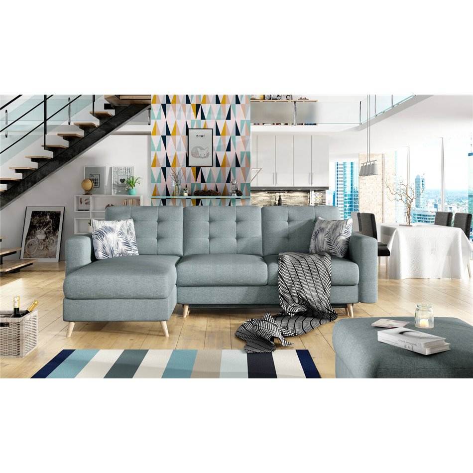 Угловой диван Elsgard L/R Reversible, раздвижной, Cover 70, зелёный, H93x248x162cm