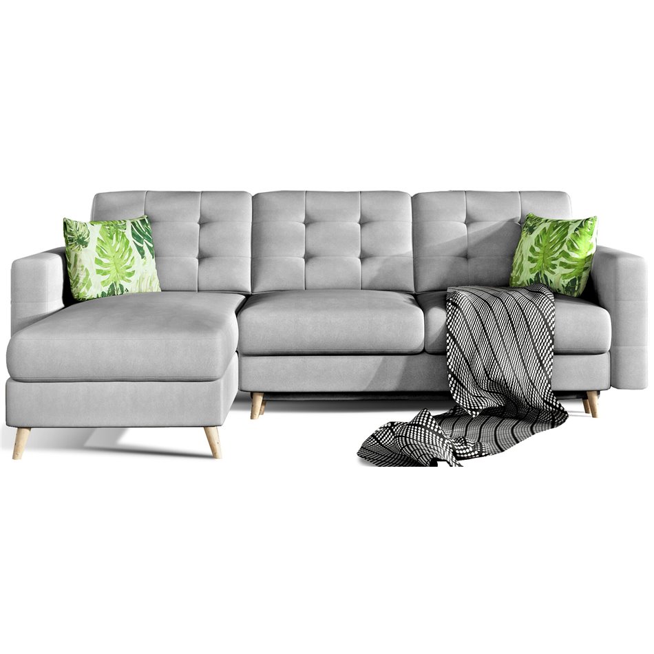 Угловой диван Elsgard L/R Reversible, раздвижной, Soro 83, серый, H93x248x162cm