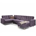 U-shaped sofa Elsgard U L/R Reversible, sleeping function, Soro 65, purple, H93x326x202cm