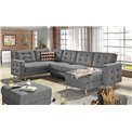 U-shaped sofa Elsgard U L/R Reversible, sleeping function, Cover 87, grey, H93x326x202cm