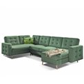 U-shaped sofa Elsgard U L/R Reversible, sleeping function, Soro 34, green, H93x326x202cm