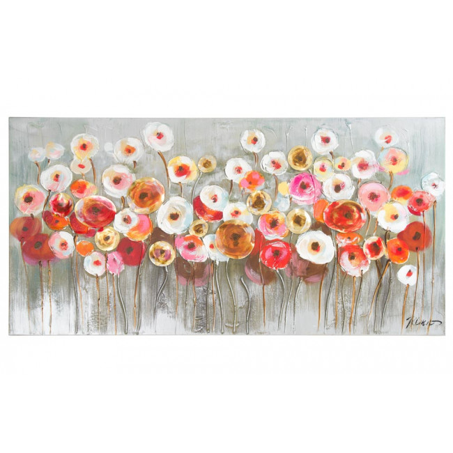 Картина на холсте Flowers in red, 120x4x60cм 