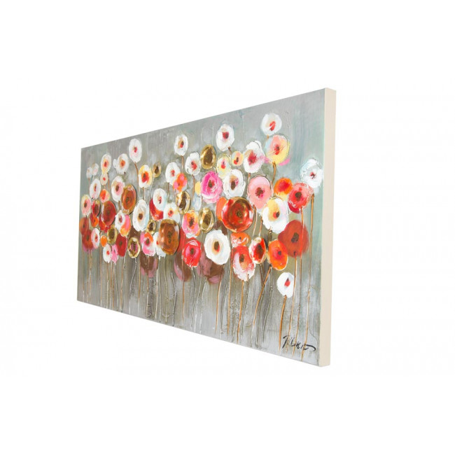 Canvas wall art Flowers in red, 120x4x60cm