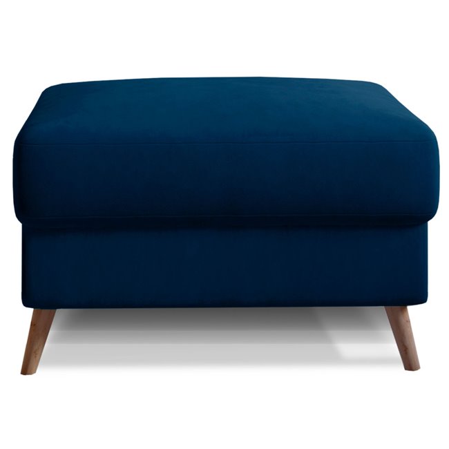 Pouf Elsgard, Monolith 77, velvet, blue, H73x73x48cm