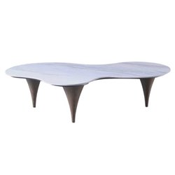 Coffee table Wartenberg, stone/metal, 139x76cm H36cm