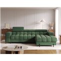 Угловой диван Elferlo R, раздвижной, Amore 35, букле, зелёный, H93x285x181cm