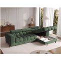 Угловой диван Elferlo R, раздвижной, Amore 35, букле, зелёный, H93x285x181cm
