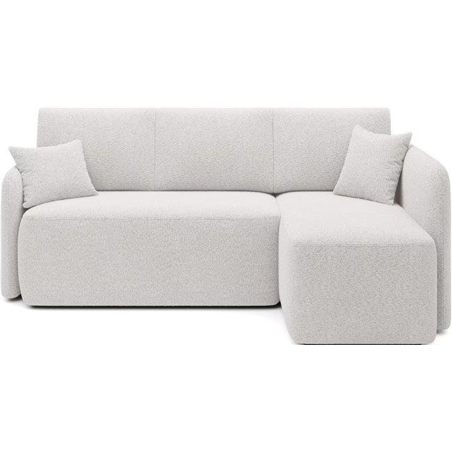 Corner sofa Elhadson R, sleeping function, Royal 01, boucle, white, H89x206x150cm
