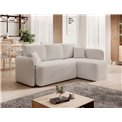 Corner sofa Elhadson R, sleeping function, Royal 01, boucle, white, H89x206x150cm