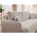 Corner sofa Elhadson R, sleeping function, Royal 01, boucle, white, H89x206x150cm