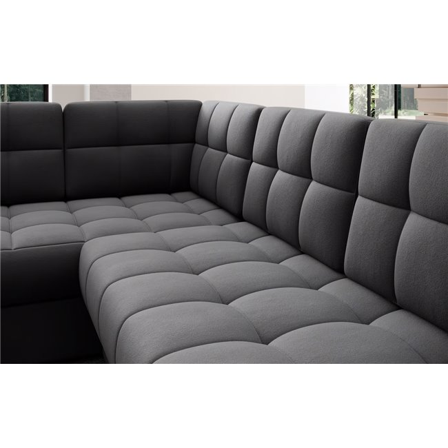 U-shaped sofa Elewett R, sleeping function, Sola 06, dark grey, H82x299x198cm