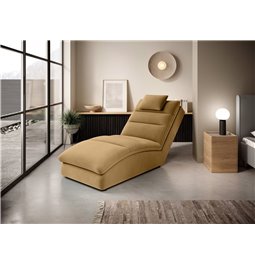 Chaise lounge chair Eltaco, Nube 45, velvet, yellow, H95x85x170cm