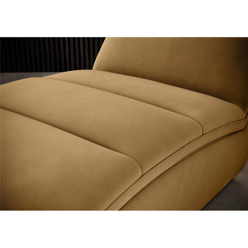Chaise lounge chair Eltaco, Nube 45, velvet, yellow, H95x85x170cm