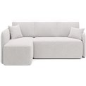 Corner sofa Elhadson L, sleeping function, Royal 01, boucle, white, H89x206x150cm