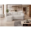 Corner sofa Elhadson L, sleeping function, Royal 01, boucle, white, H89x206x150cm
