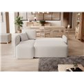 Corner sofa Elhadson L, sleeping function, Royal 01, boucle, white, H89x206x150cm