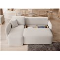 Corner sofa Elhadson L, sleeping function, Royal 01, boucle, white, H89x206x150cm