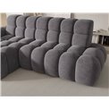 Corner sofa Eleedro L, electrically extendable, Aura 04, velvet, grey, H98x283x165cm