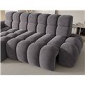 Corner sofa Eleedro L, electrically extendable, Aura 04, velvet, grey, H98x283x165cm