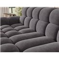 Corner sofa Eleedro L, electrically extendable, Aura 04, velvet, grey, H98x283x165cm