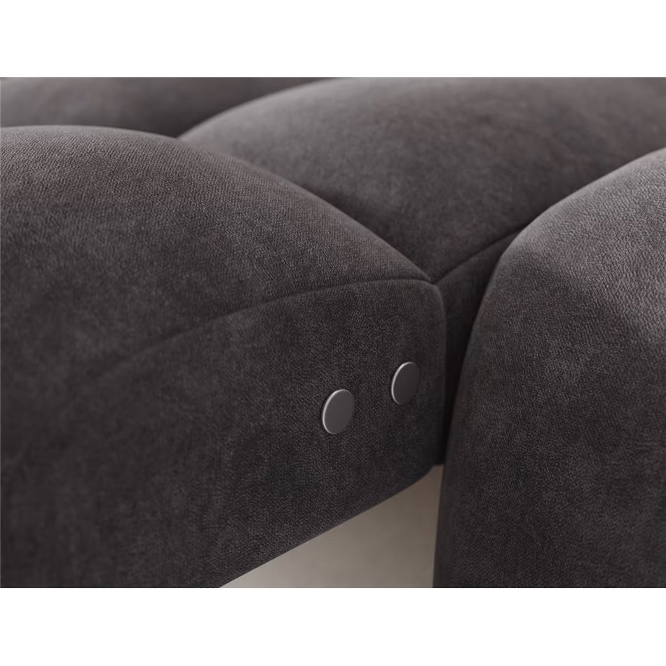 Corner sofa Eleedro L, electrically extendable, Aura 04, velvet, grey, H98x283x165cm