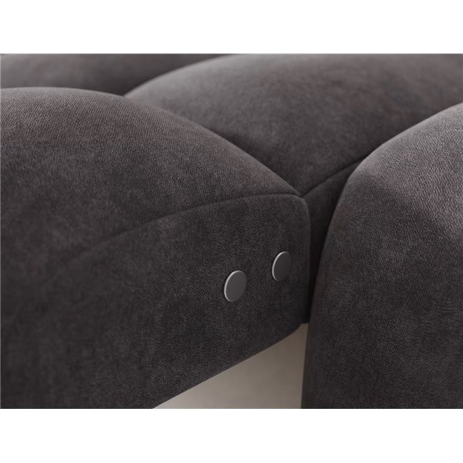 Corner sofa Eleedro L, electrically extendable, Aura 04, velvet, grey, H98x283x165cm