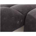Corner sofa Eleedro L, electrically extendable, Aura 04, velvet, grey, H98x283x165cm