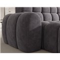 Corner sofa Eleedro L, electrically extendable, Aura 04, velvet, grey, H98x283x165cm