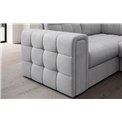 U-shaped sofa Elewett R, sleeping function, Monolith 84, velvet, grey, H82x299x198cm