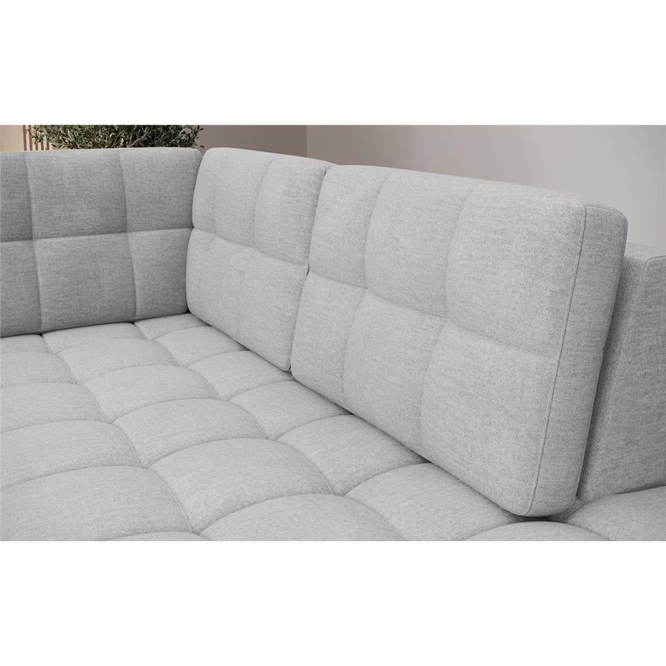 U-shaped sofa Elewett R, sleeping function, Monolith 84, velvet, grey, H82x299x198cm