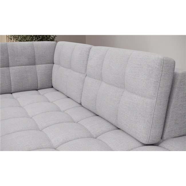 U-shaped sofa Elewett R, sleeping function, Monolith 84, velvet, grey, H82x299x198cm