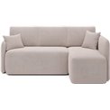 Corner sofa Elhadson R, sleeping function, Jarell 18, corduroy, beige, H89x206x150cm