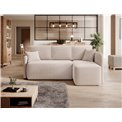 Corner sofa Elhadson R, sleeping function, Jarell 18, corduroy, beige, H89x206x150cm