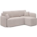 Corner sofa Elhadson R, sleeping function, Jarell 18, corduroy, beige, H89x206x150cm