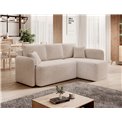 Corner sofa Elhadson R, sleeping function, Jarell 18, corduroy, beige, H89x206x150cm