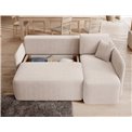Corner sofa Elhadson R, sleeping function, Jarell 18, corduroy, beige, H89x206x150cm
