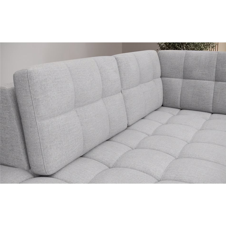 U-shaped sofa Elewett L, sleeping function, Monolith 84, velvet, grey, H82x299x198cm