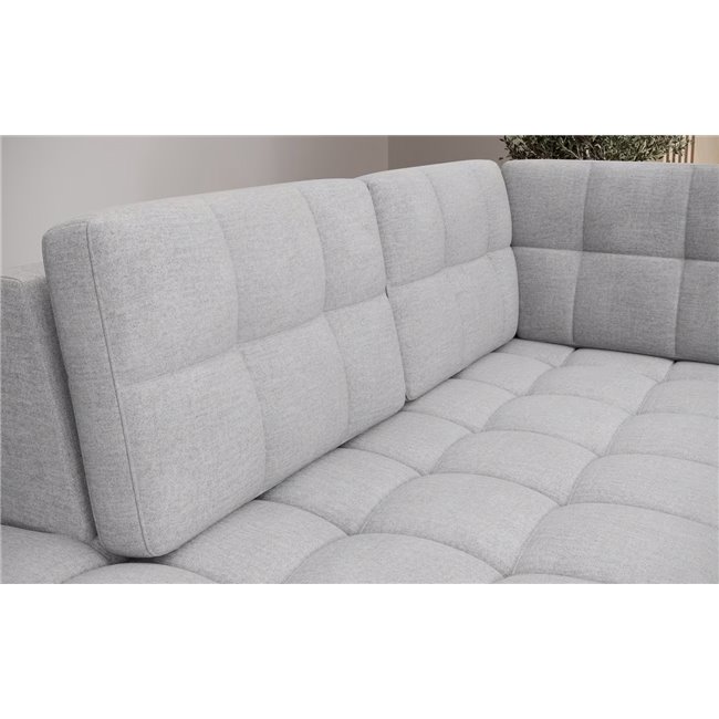 U-shaped sofa Elewett L, sleeping function, Monolith 84, velvet, grey, H82x299x198cm